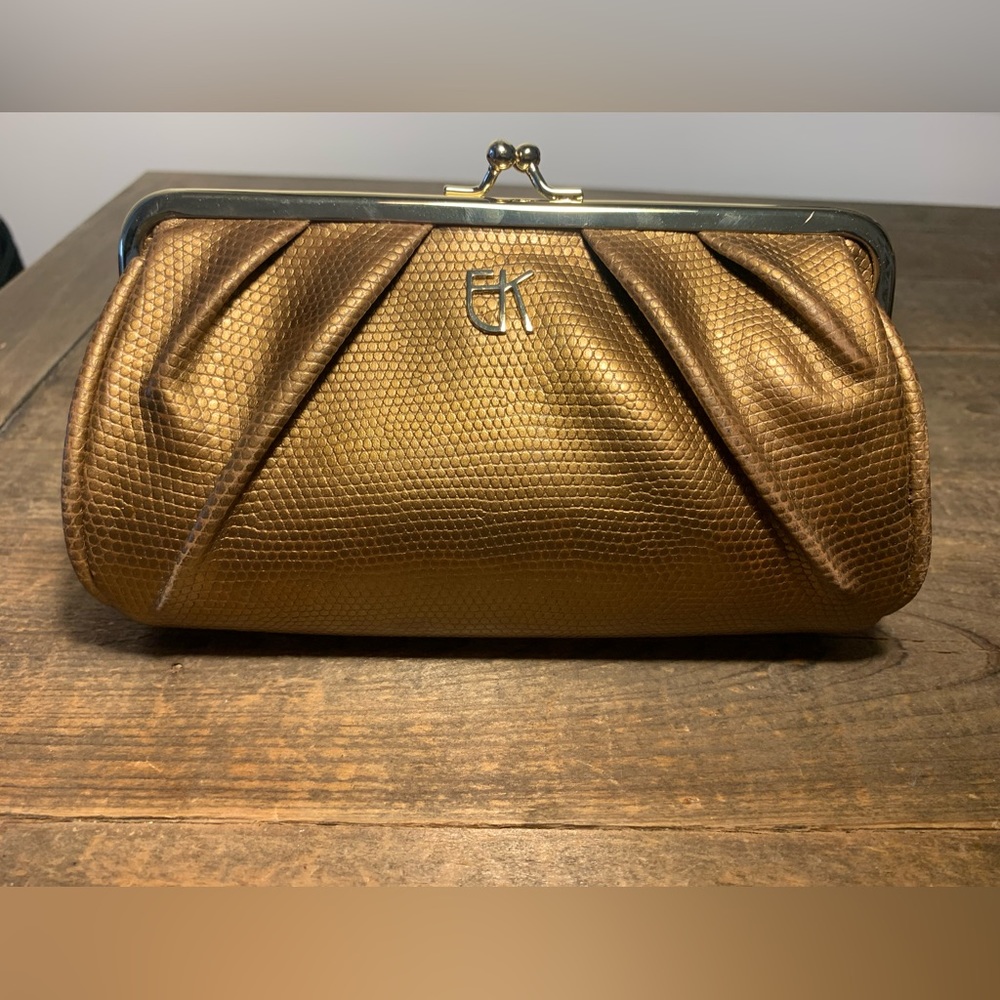 emmanuelle khanh paris Vintage gold clutch sunglass /eyeglass holder